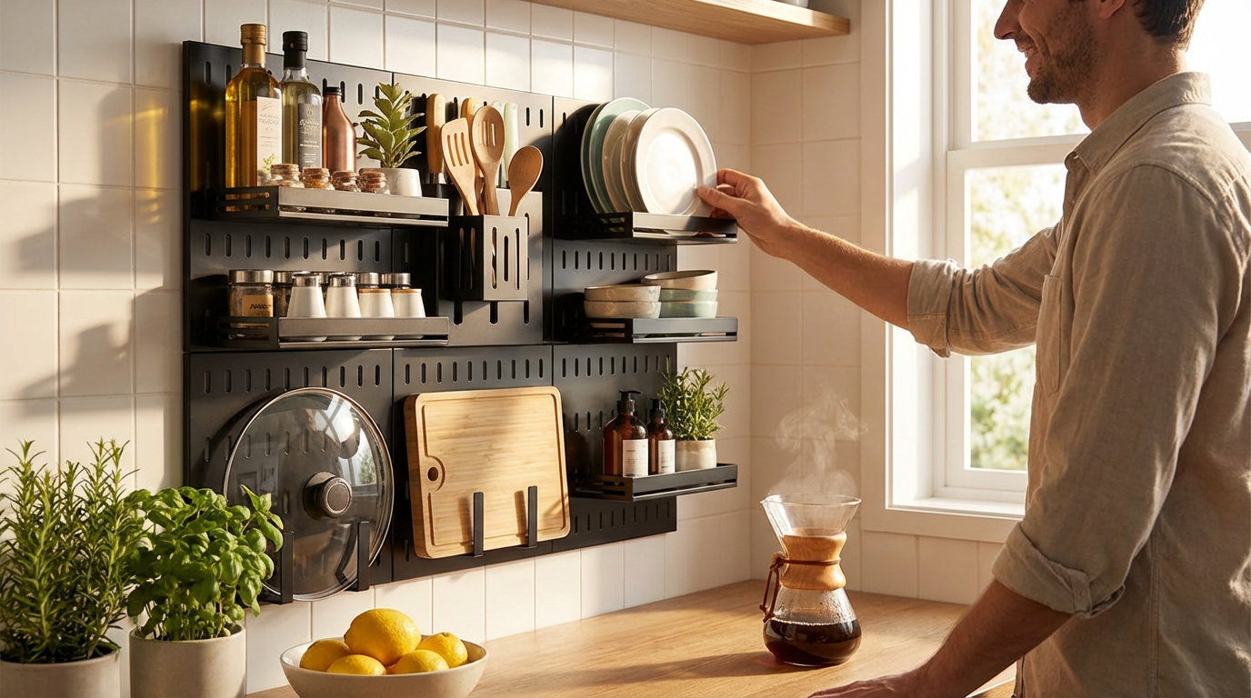 Premium White Pegboard Organizer - Transform Your Space Into Order