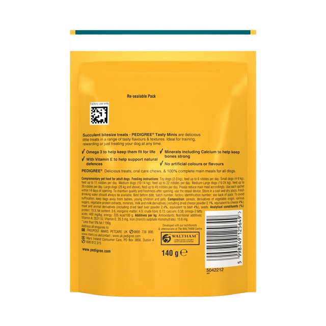 Pedigree Tasty Minis Cheese & Beef Nibbles Dog Treats 140g - ZR Online Solutions
