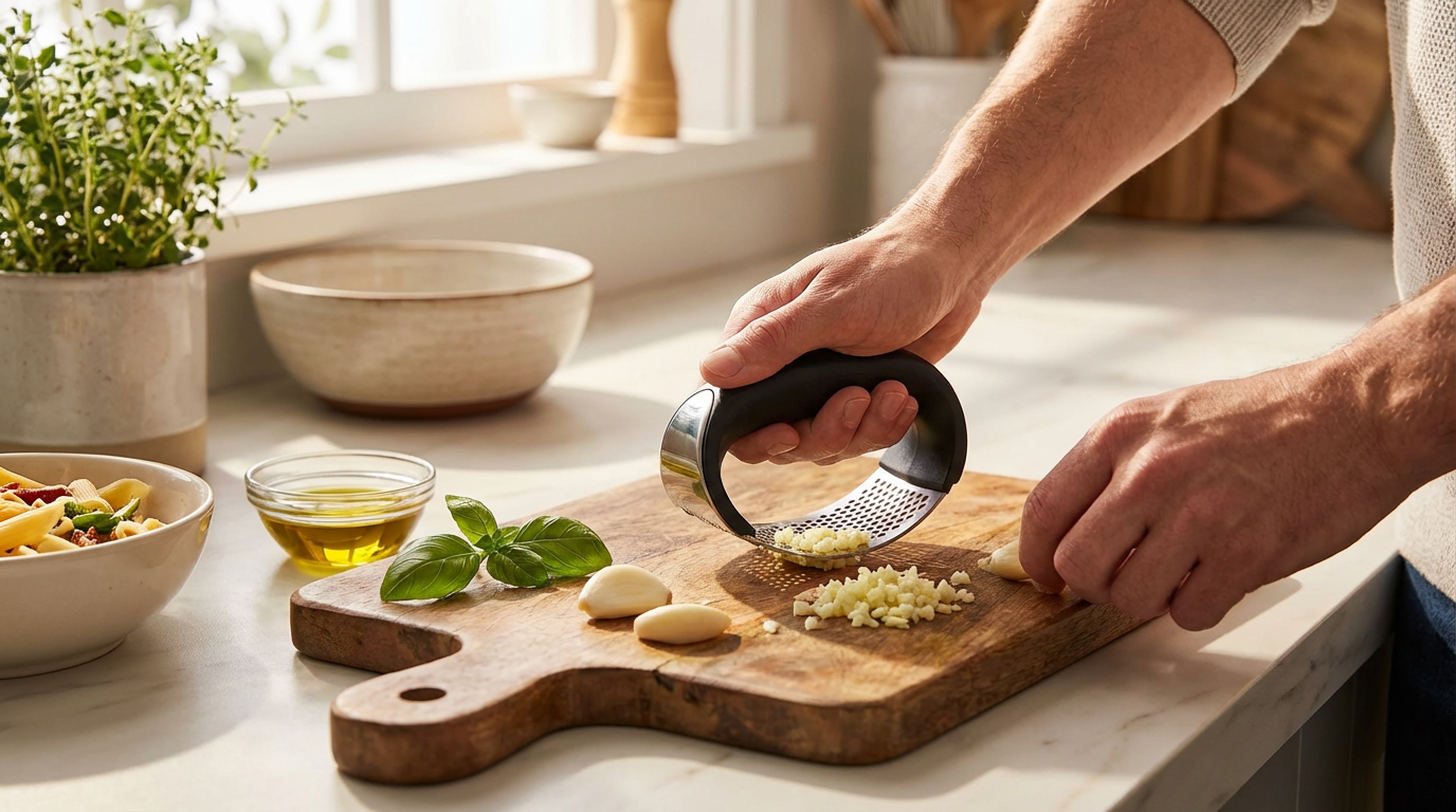 Premium Stainless Steel Garlic Press For Effortless Cooking