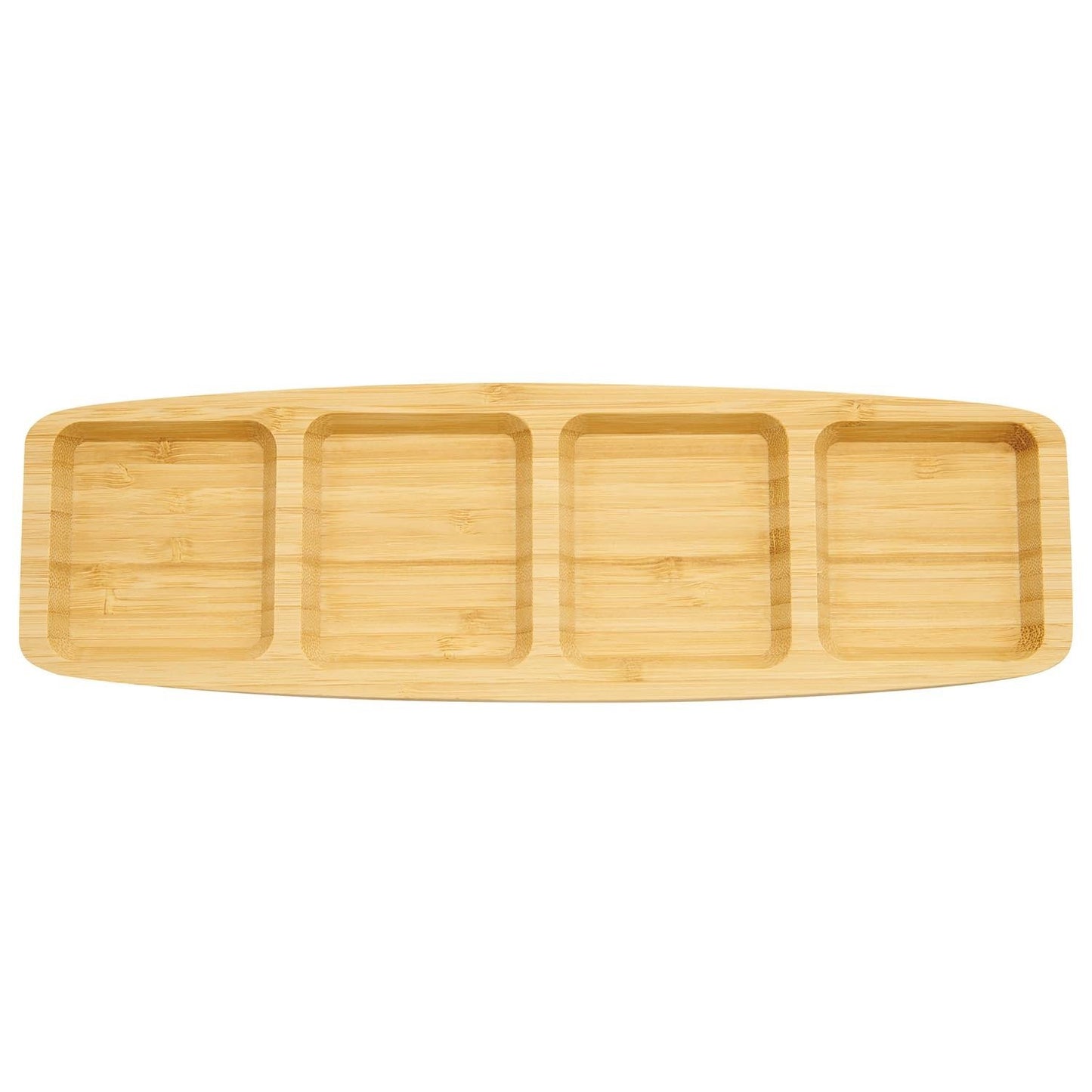 Bamboo Divided Serving Tray Natural Dinner Table Board - ZR Online Solutions
