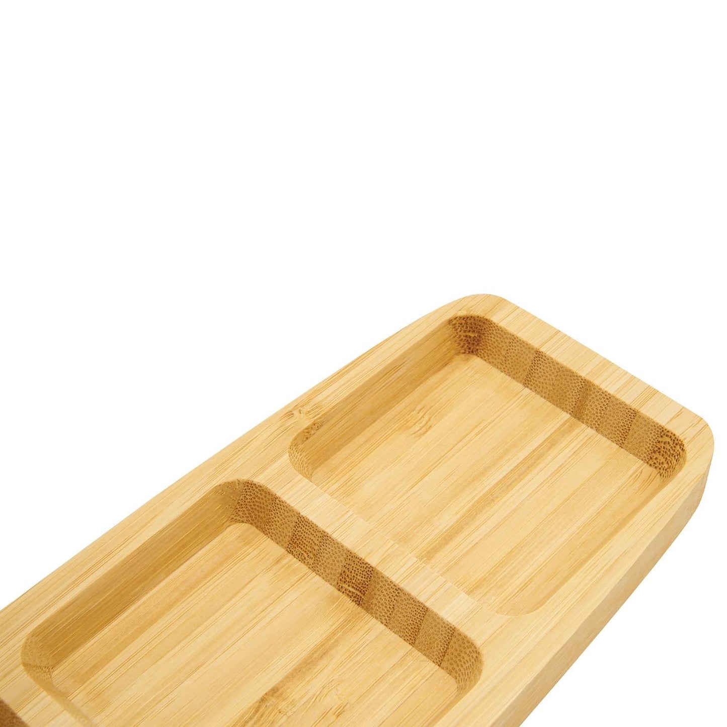 Bamboo Divided Serving Tray Natural Dinner Table Board - ZR Online Solutions