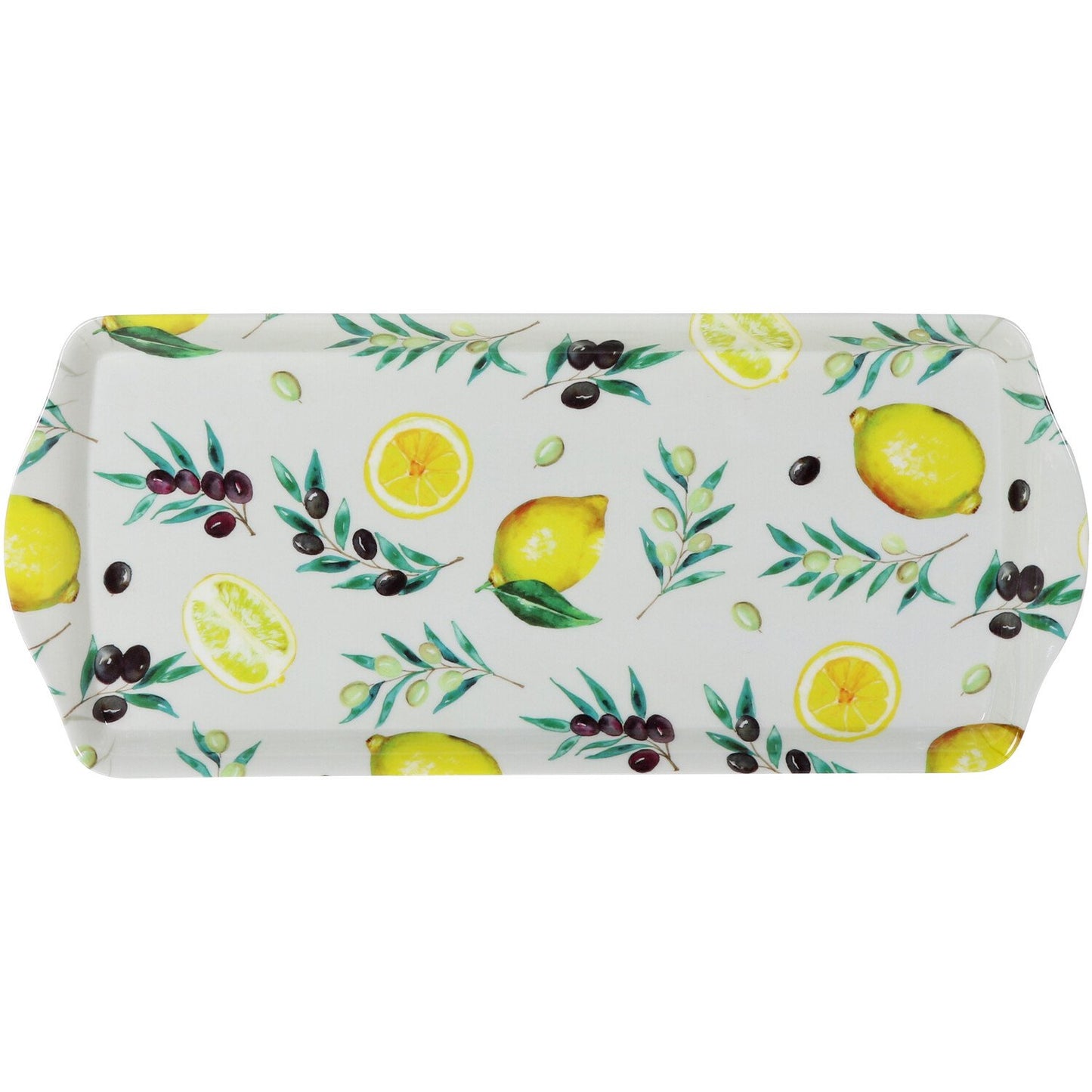 Lemons and Olives Tray - White / Long Drinks Serving Tray - ZR Online Solutions