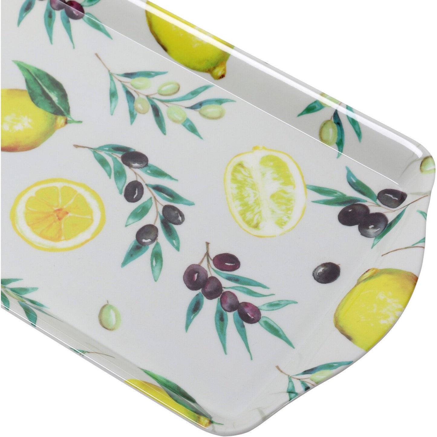 Lemons and Olives Tray - White / Long Drinks Serving Tray - ZR Online Solutions