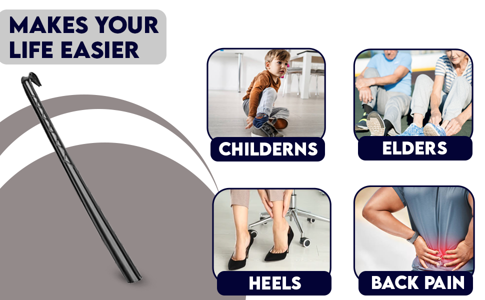 Shoe Horn Long Handle for Seniors, ABS Plastic Long Shoehorn for Boots 60 cm, Extra Long Shoe Horn for Men Women Kids