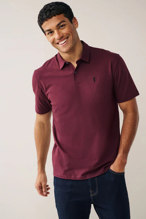 Navy/White/Burgundy/Black/Grey Regular Fit Regular Fit Short Sleeve Jersey Polo Shirts 5 Pack - ZR Online Solutions