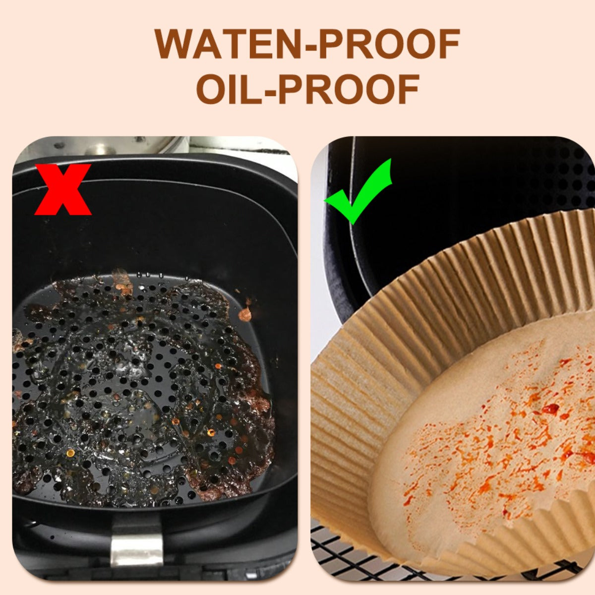 Air Fryer Paper Liners Disposable: 100PCS Round Air fryer Oven Insert Parchment Sheets Grease and Water Proof Non Stick Basket Liners for Baking Cooking Air Fryer Paper Liners, Air Fryer Liner Disposable for Microwave