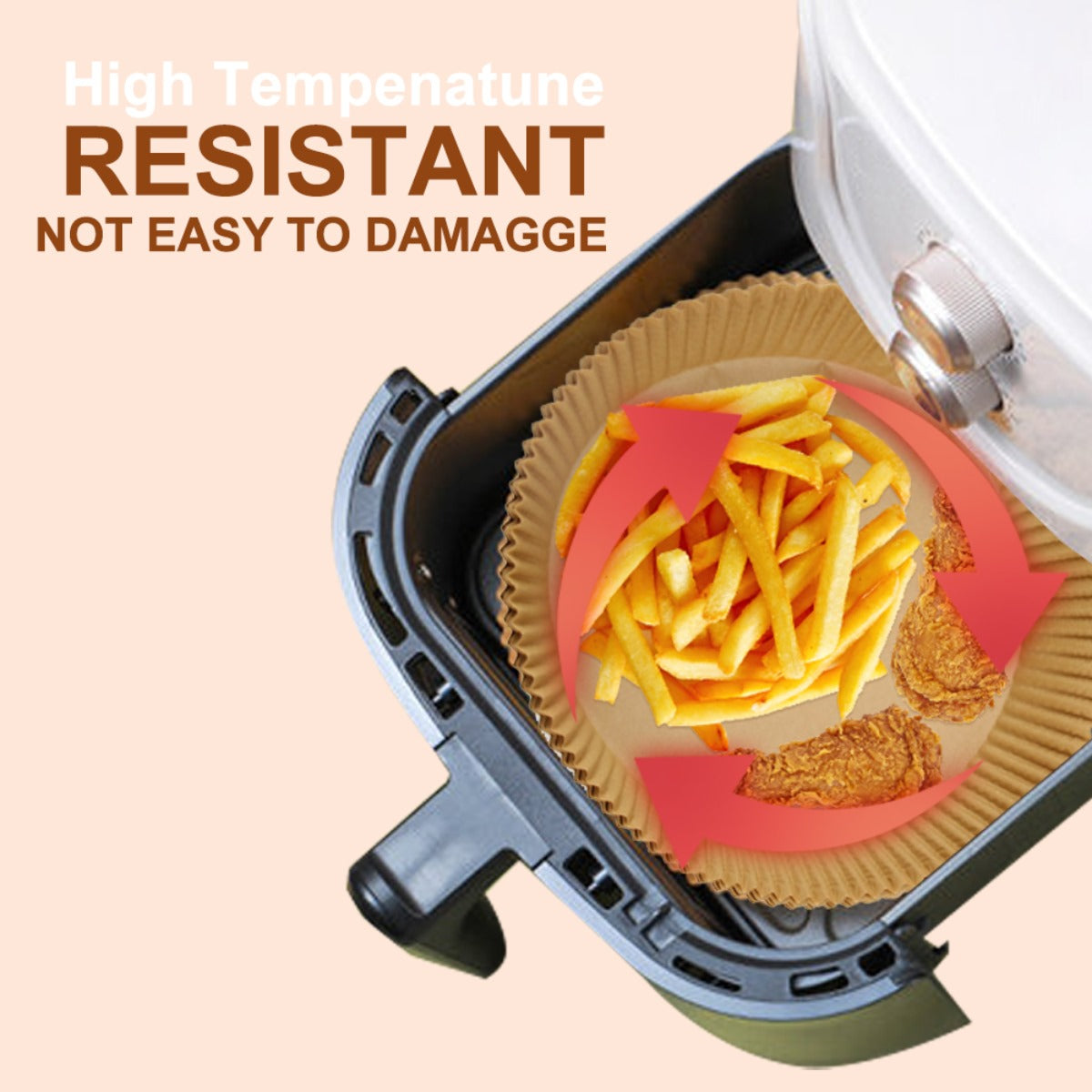 Air Fryer Paper Liners Disposable: 100PCS Round Air fryer Oven Insert Parchment Sheets Grease and Water Proof Non Stick Basket Liners for Baking Cooking Air Fryer Paper Liners, Air Fryer Liner Disposable for Microwave