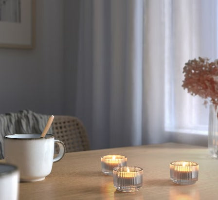 Candle Tealight Holder Crystal Clear glass 3.5 cm Candle Holder for Home Party &Wedding Decorations