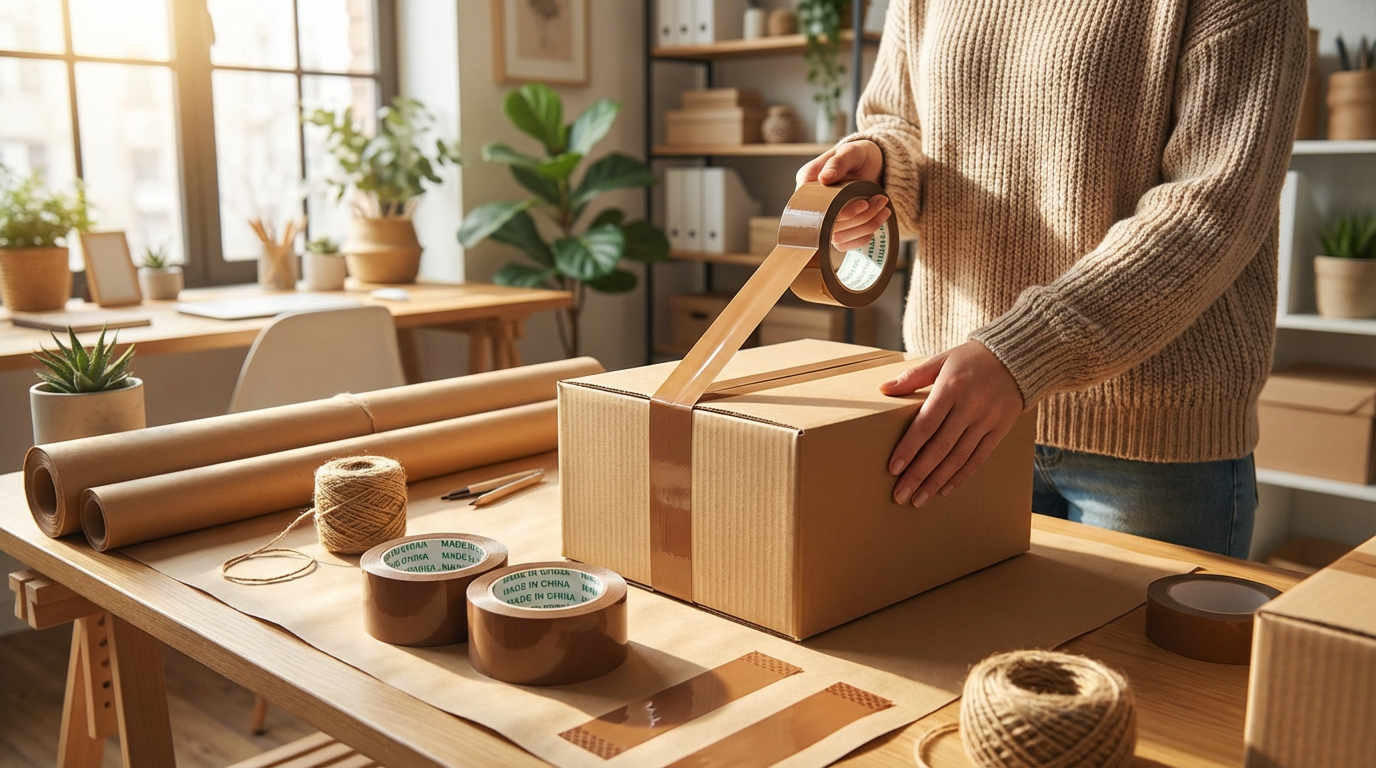 Heavy-Duty Brown Packing Tape for Secure Shipping Protection