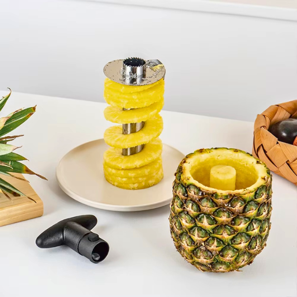 Stainless steel pineapple corer with ergonomic handle