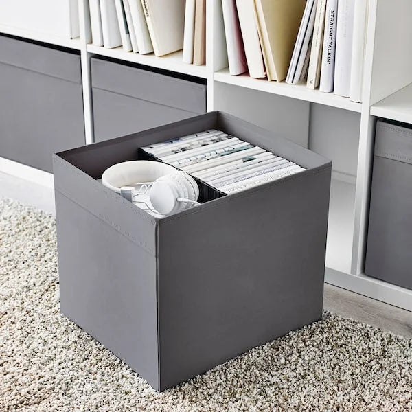 DRONA Box Dark Grey Foldable Storage Box for Shelving Units - ZR Online Solutions