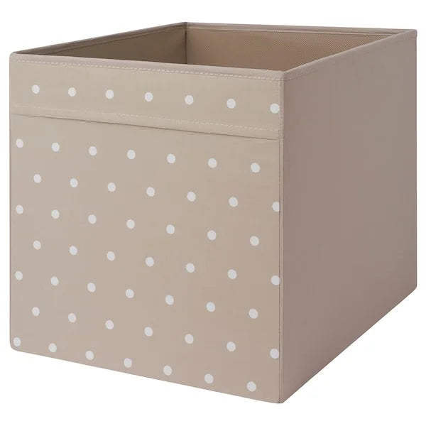 DRONA Box Dotted Beige Foldable Storage Box for Shelving Units - ZR Online Solutions