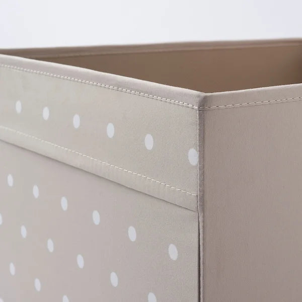 DRONA Box Dotted Beige Foldable Storage Box for Shelving Units - ZR Online Solutions