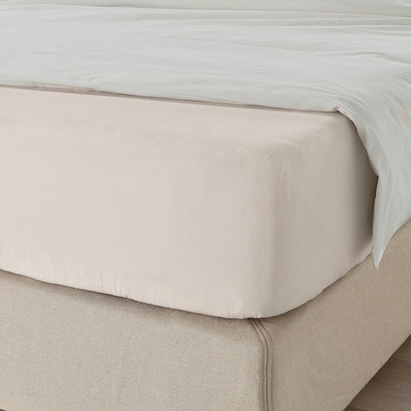 DVALA Beige Cotton Fitted Sheet Extra Soft Bed Sheet - ZR Online Solutions