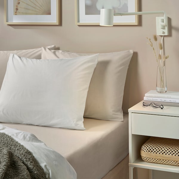 DVALA Beige Cotton Fitted Sheet Extra Soft Bed Sheet - ZR Online Solutions