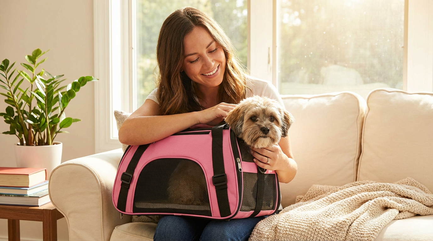 Breathable Oxford Pet Shoulder Carrier - Comfort Travel for Cats