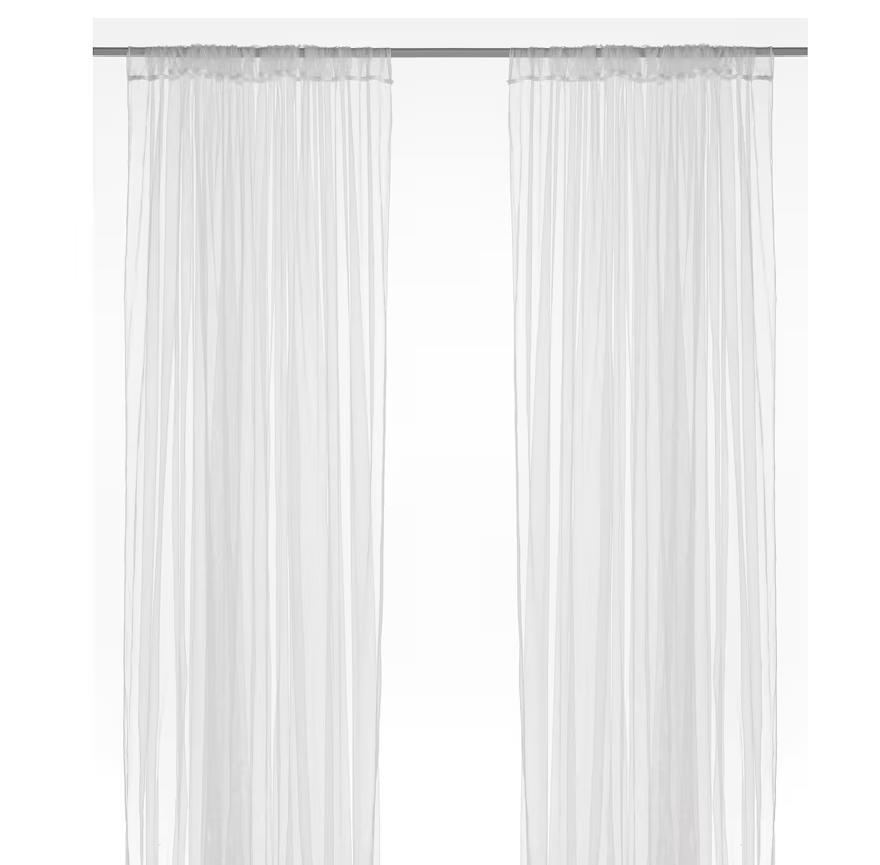 Net curtains, 1 pair, white Top Window Sheer Curtain - ZR Online Solutions