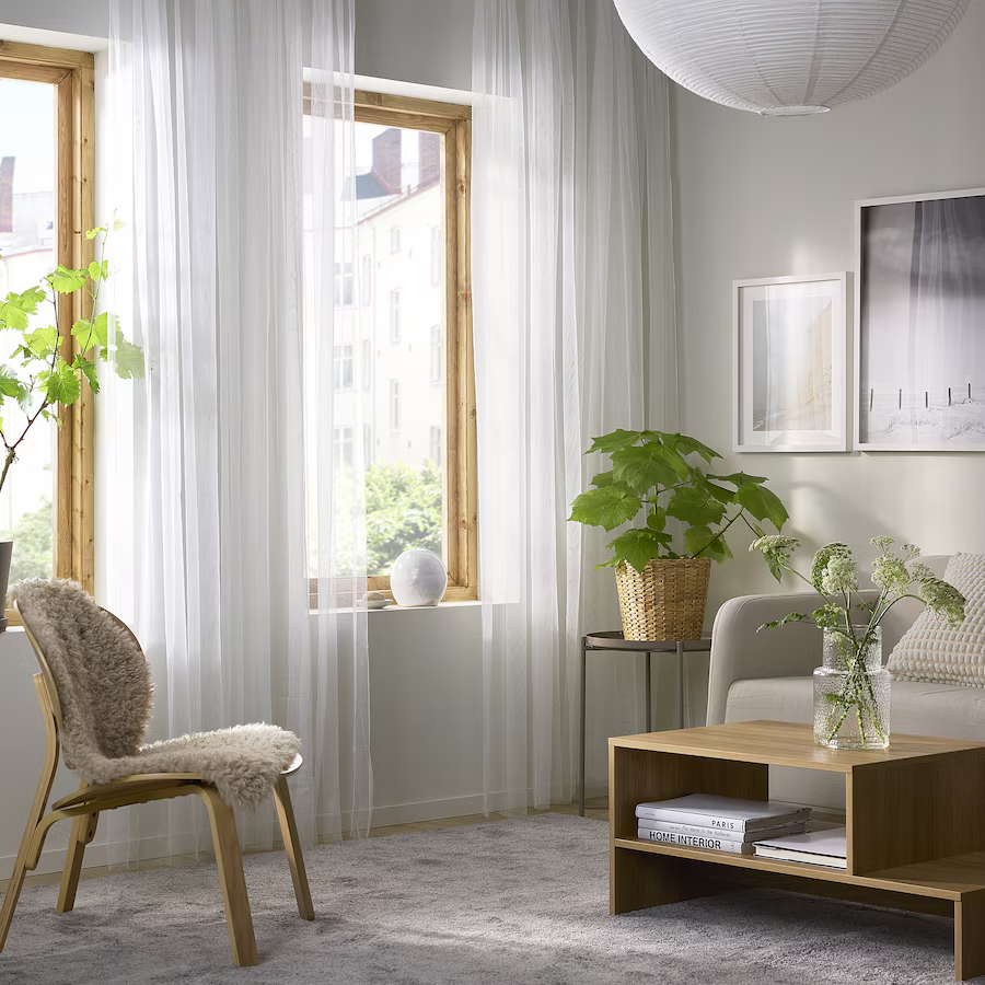 Net curtains, 1 pair, white Top Window Sheer Curtain - ZR Online Solutions