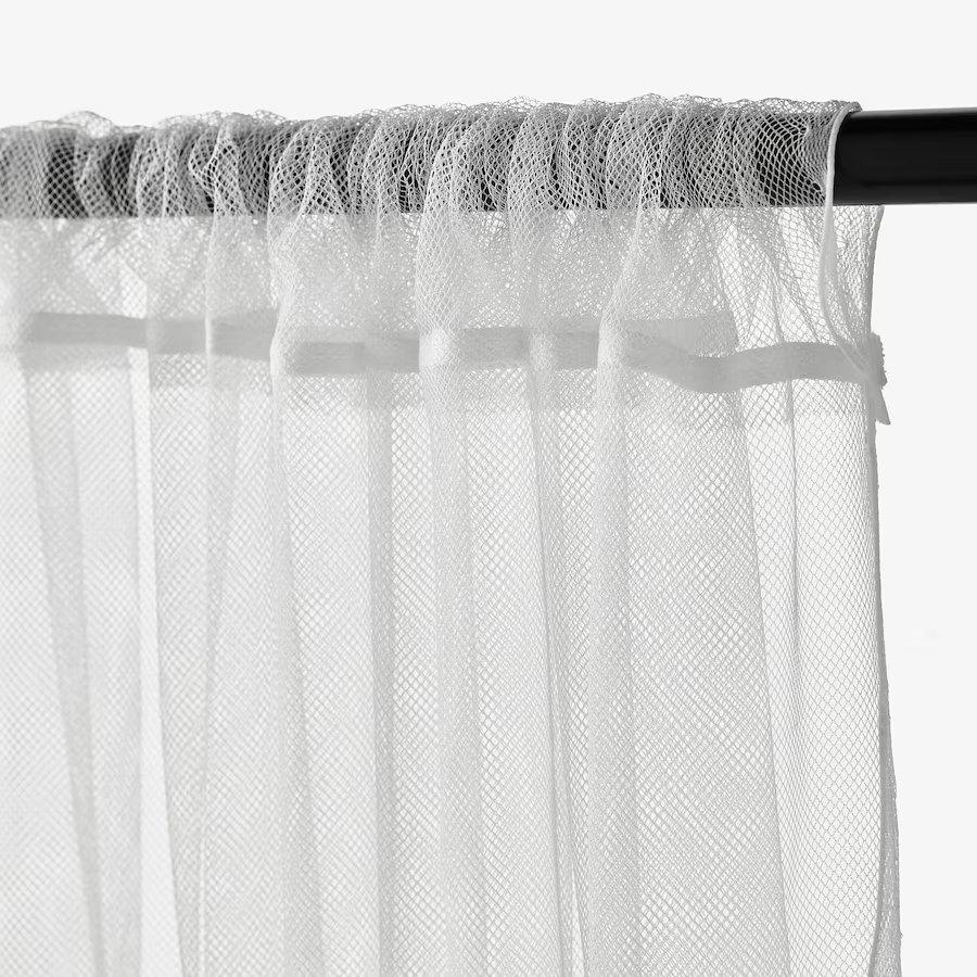 Net curtains, 1 pair, white Top Window Sheer Curtain - ZR Online Solutions