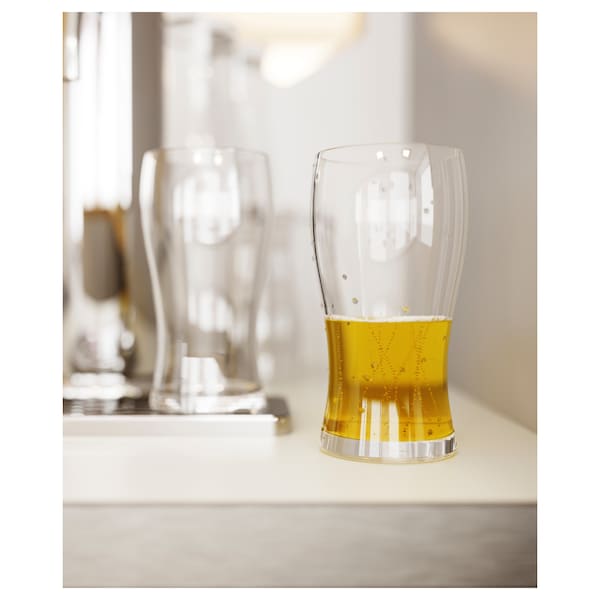 Beer Drinking Glass - 50cl Sturdy & Solid Clear Wine Glass just as Pub - ZR Online Solutions