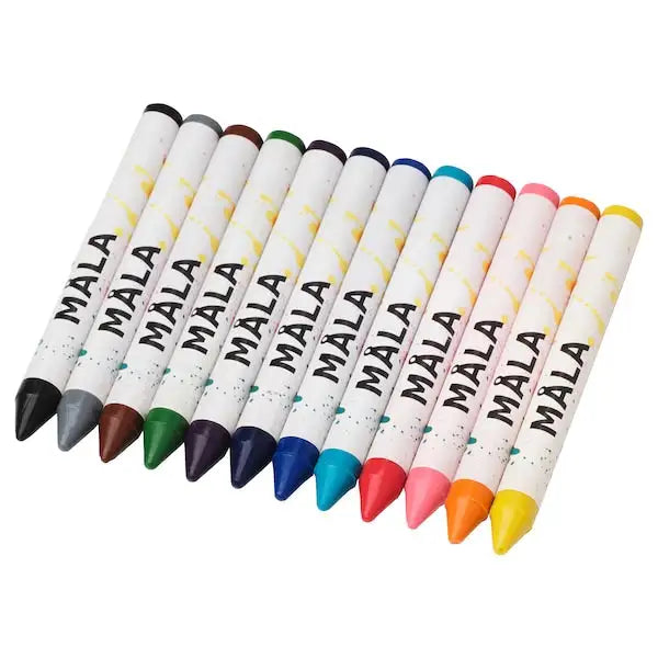 12pk Jumbo Wax Crayons Set | Kids Children Party Colouring Art Bright Colours - ZR Online Solutions