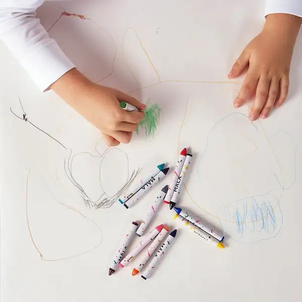 12pk Jumbo Wax Crayons Set | Kids Children Party Colouring Art Bright Colours - ZR Online Solutions