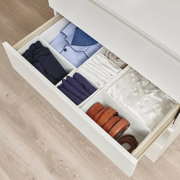 SKUBB Box Set of 6 White Stackable Drawer Storage Basket - ZR Online Solutions