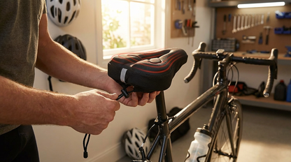 Comfort Ride Bike Seat Cushion With Reflective Safety Strips