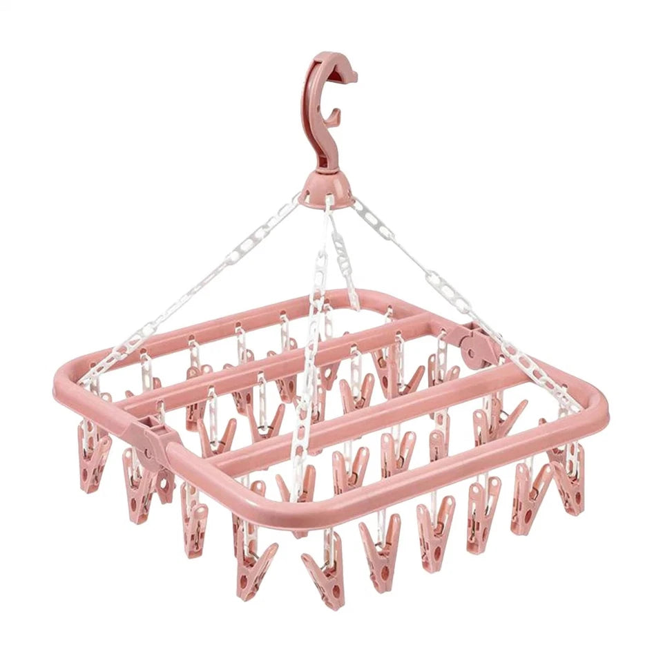 Premium 32-Clip Drying Hanger For Effortless Laundry Organization
