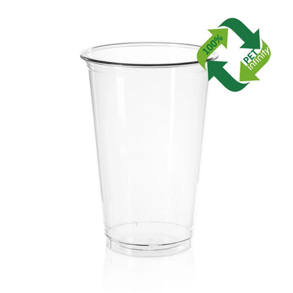 16oz PET smoothie cups with dome lids, durable clear plastic for large smoothies and milkshakes, UK takeaway essential