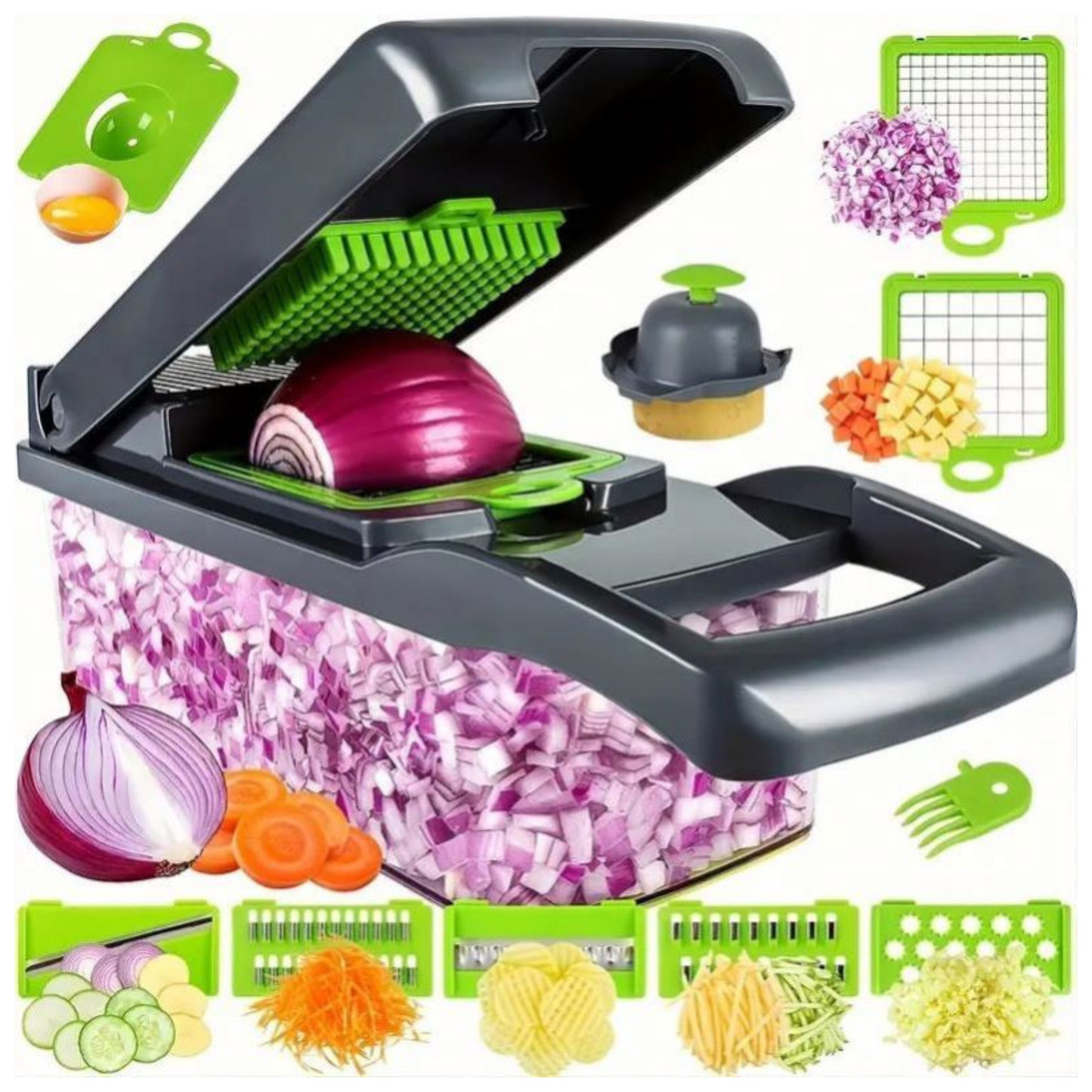 Fully assembled 16 pcs kitchen cutting tool ready for use