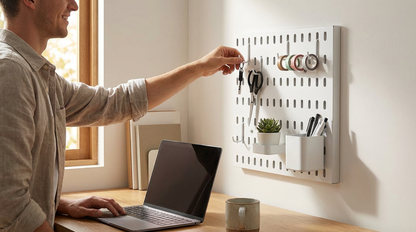 Premium White Pegboard Organizer - Transform Your Space Into Order