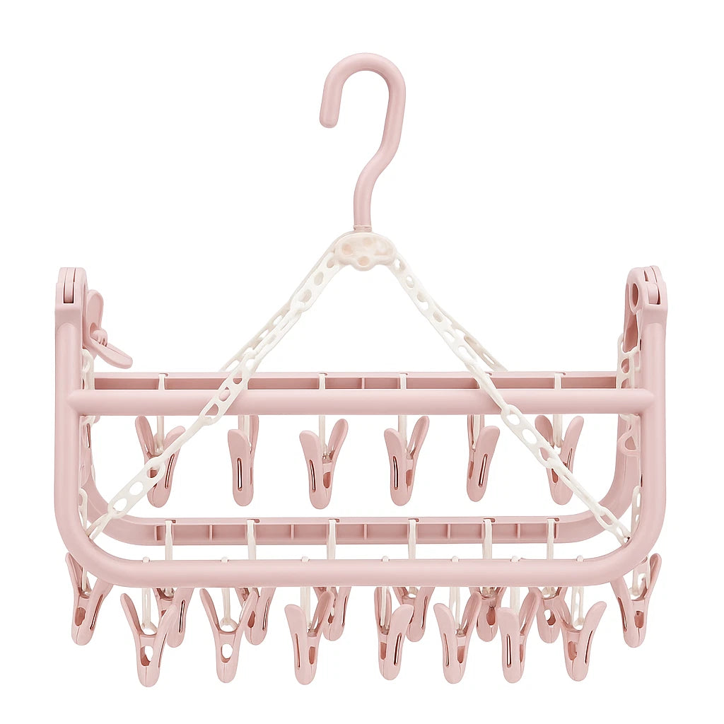 Premium 32-Clip Drying Hanger For Effortless Laundry Organization