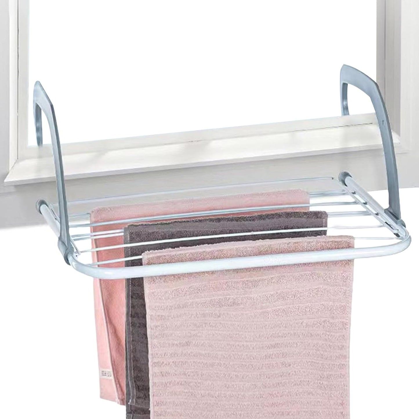 Space-Saving Folding Radiator Drying Rack With 5 Bars