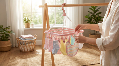 Premium 32-Clip Drying Hanger For Effortless Laundry Organization