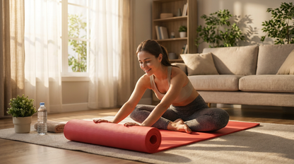 Professional NBR Yoga Mat With Straps - Blue Comfort For Every Pose