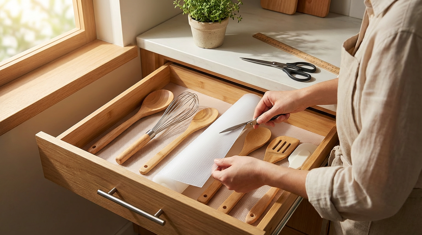 Premium Round Drawer Liner - 50x500cm Protection For Your Storage