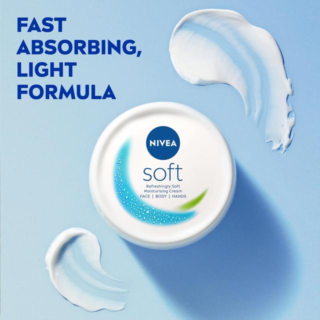 NIVEA Soft Moisturiser Cream for Face Hands & Body 200ml - ZR Online Solutions