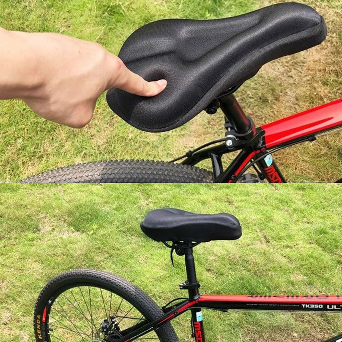 Premium Sponge Bike Seat Cushion With Anti-Slip Base - 28x18cm