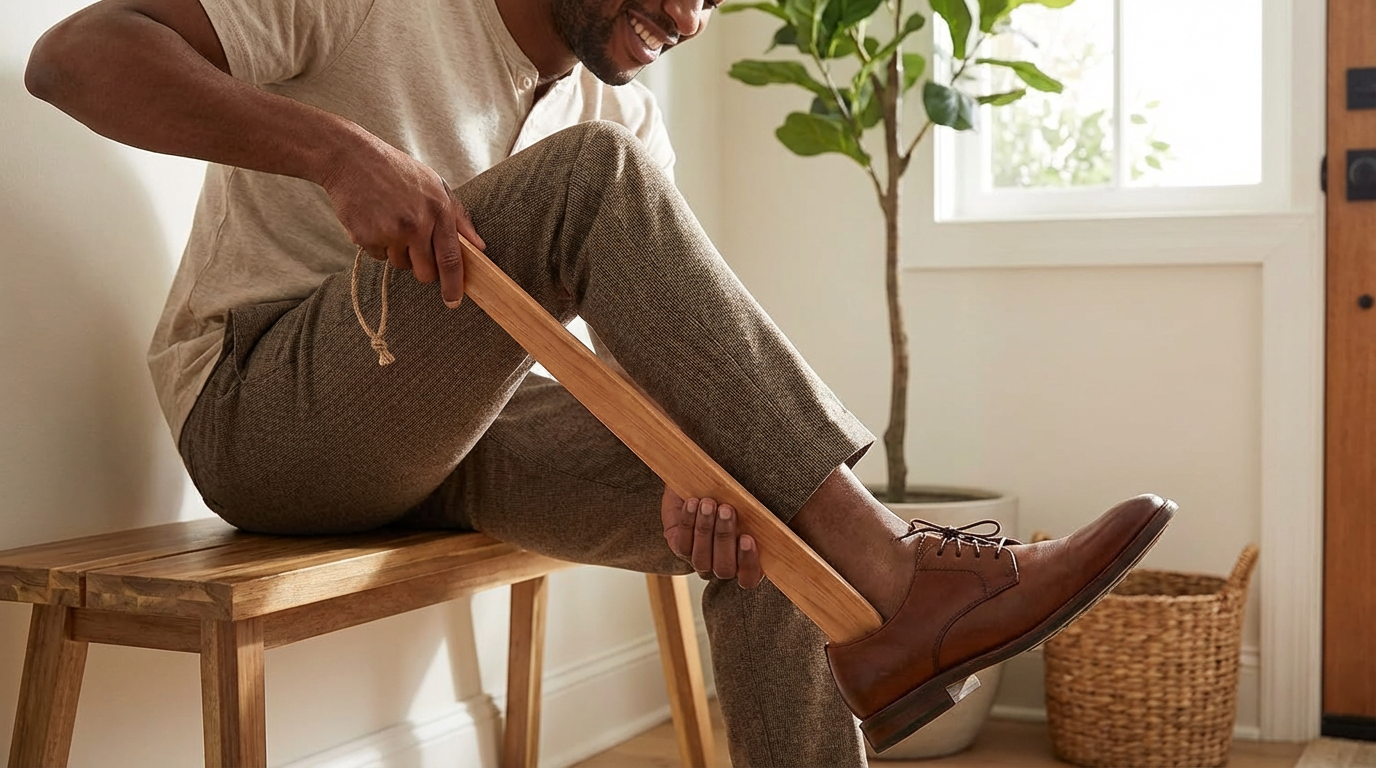 Premium Wooden Shoehorn - Effortless Shoe Care For Daily Comfort