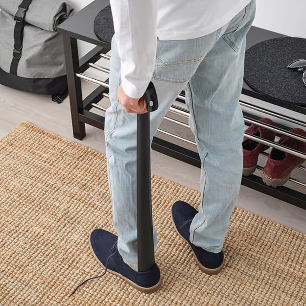 Long Handle Metal Shoehorn - Effortless Shoe Wearing Without Bending