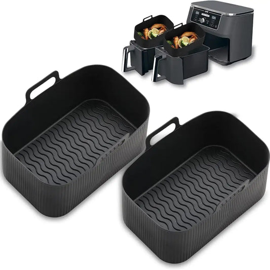 Silicone Air Fryer Liner, 2 Pcs Air Fryer Liners Reusable for Ninja Air Fryer - ZR Online Solutions