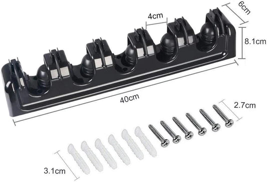 Heavy-Duty Broom Holder With 5 Mounting Screws For Secure Storage
