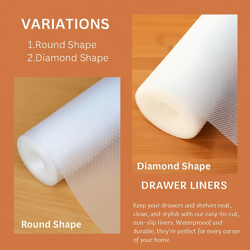 Premium Round Drawer Liner - 50x500cm Protection For Your Storage