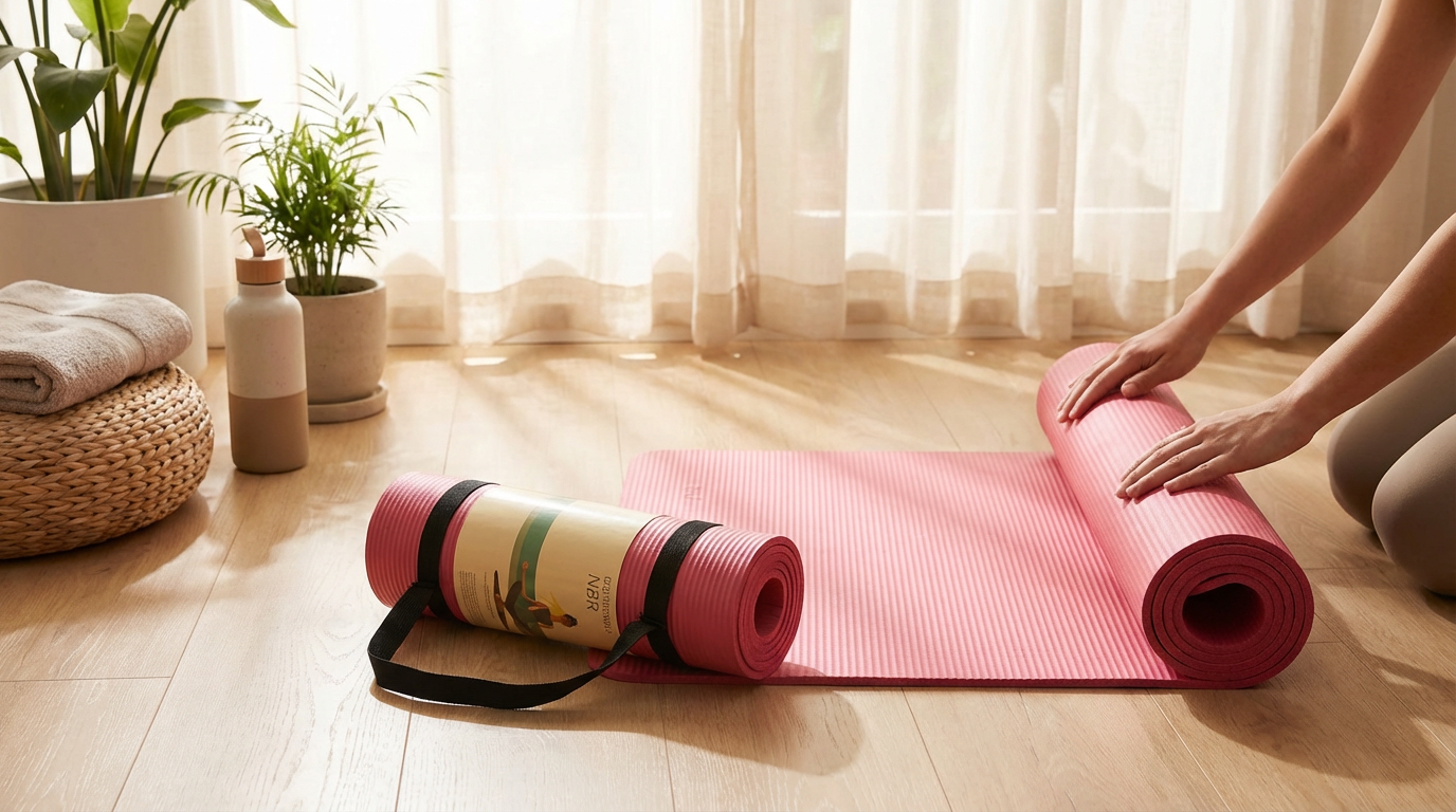 Professional NBR Yoga Mat With Straps - Blue Comfort For Every Pose