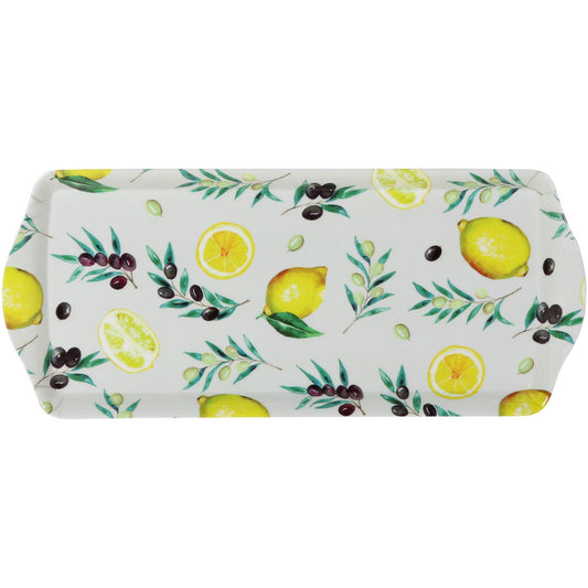 Lemons and Olives Tray - White / Long Drinks Serving Tray - ZR Online Solutions