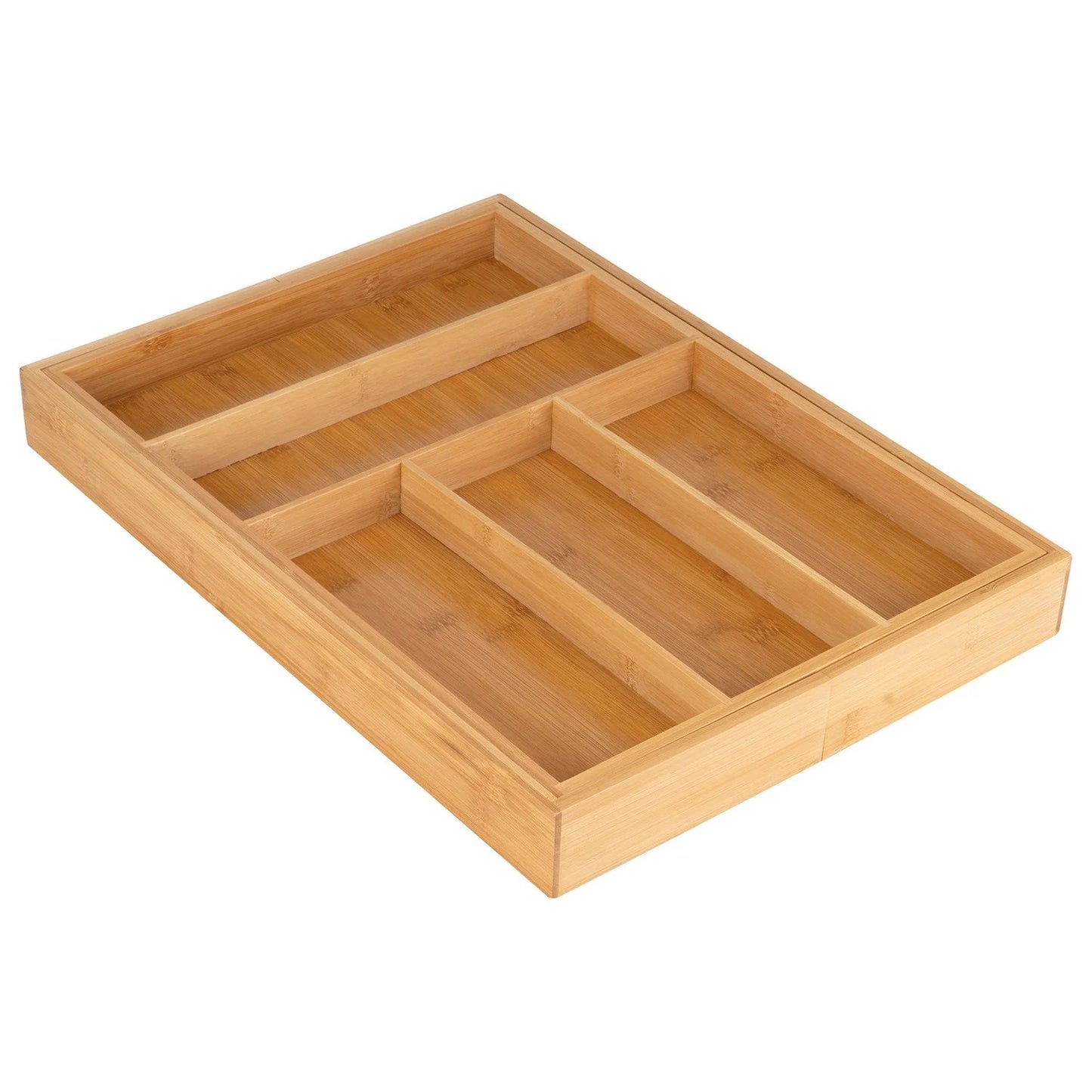 Large Extendable Bamboo Cutlery Tray Drawer Organizer - ZR Online Solutions