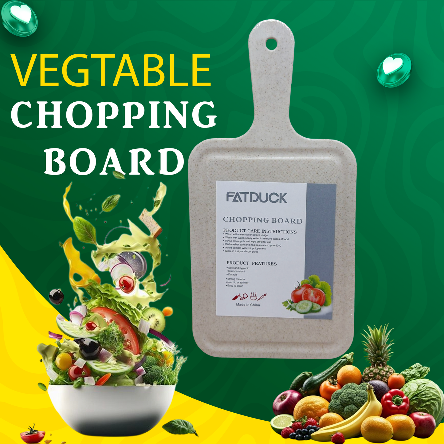 Professional Chef's White Cutting Board - 33.7cm Premium Kitchen Es...