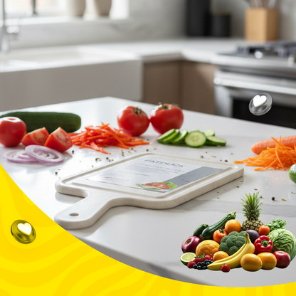 Professional Chef's White Cutting Board - 33.7cm Premium Kitchen Es...