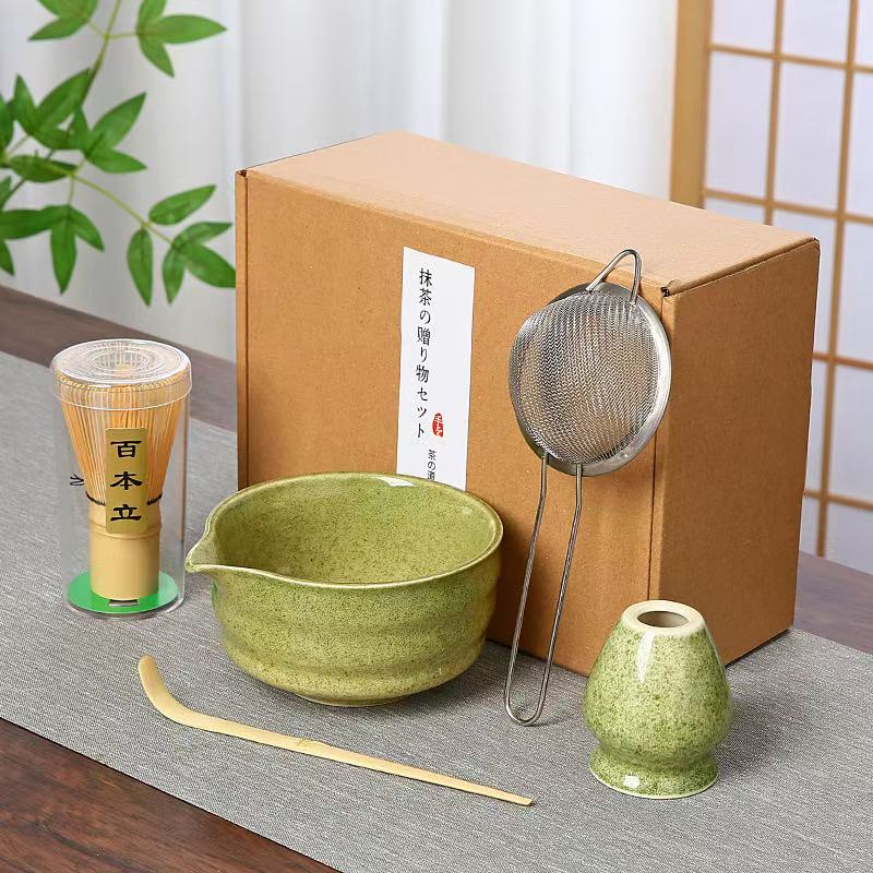 Authentic Japanese Matcha Ceremony Set - 5 Handcrafted Ceramic Pieces